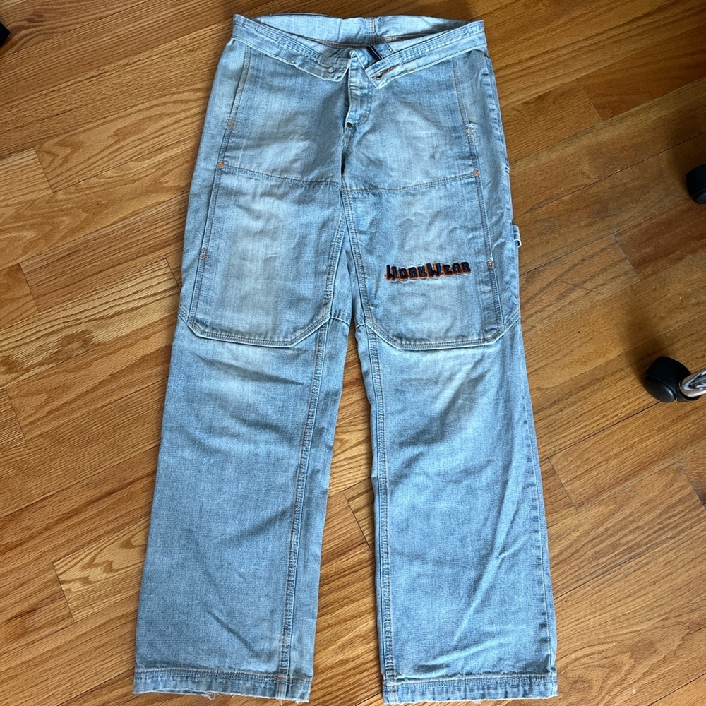 Women's Light Blue Jeans with Foldover waistband